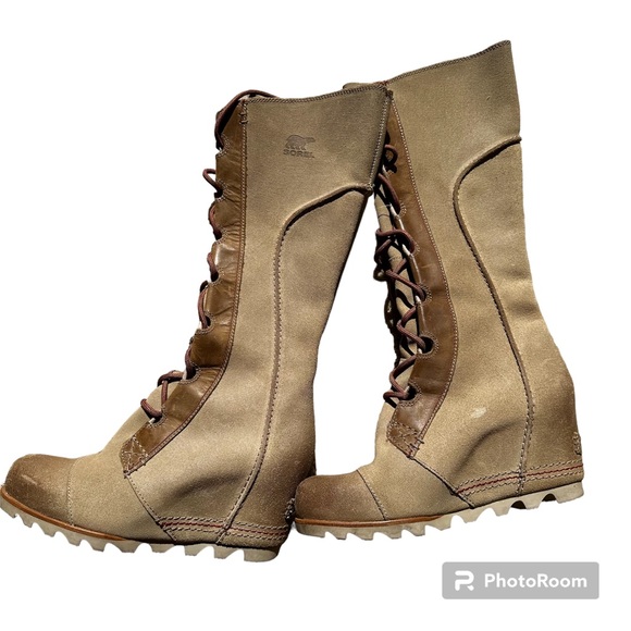 sorel wedge lace up boots